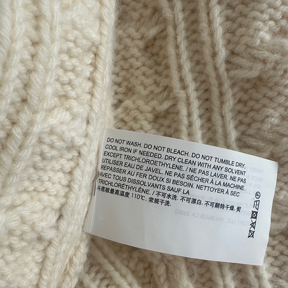 THEORY
Cable Knit Wool-Cashmere Aran Sweater Ivory M - Picture 9 of 11